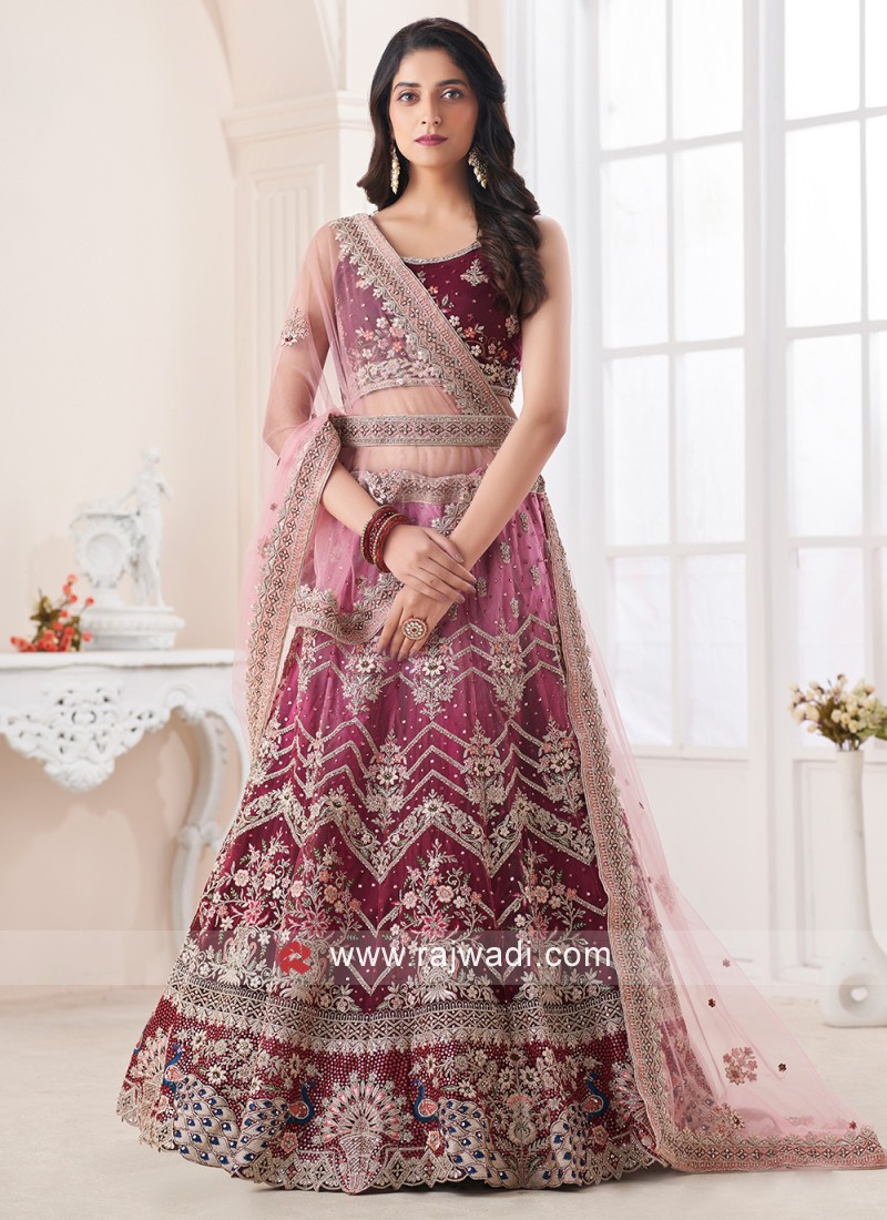 Elegant Wine Color Sangeet Wear Net Fabric Lehenga | Party wear lehenga  choli, Lehenga choli, Gowns for girls