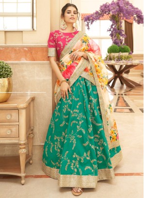 Elegant Art Silk Zari Embroidered Trendy Lehenga Choli