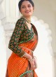 Aspiring Silk Orange Digital Print Printed Saree