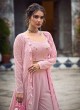 Dusty Rose Pink Palazzo Suit In Georgette With Embroidery