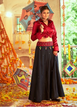 Attractive Black And Maroon Garba Chaniya Choli