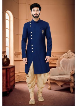 Attractive Blue Indowestern Set For Men