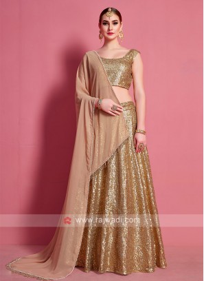 Attractive Golden Color Lehenga Choli