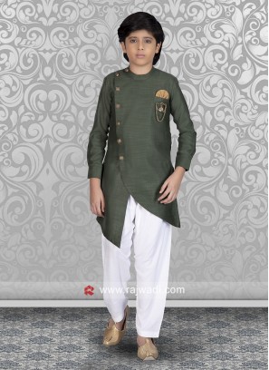 Buy Stylish Black Modal Muslin Printed Pathani Suit Set For Women – SCAKHI
