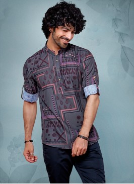 Attractive Kurta In Dark Grey