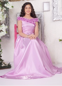 Attractive Lilac Wedding Gown For Girls