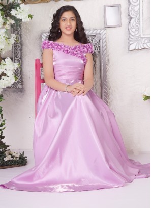 Attractive Lilac Wedding Gown For Girls