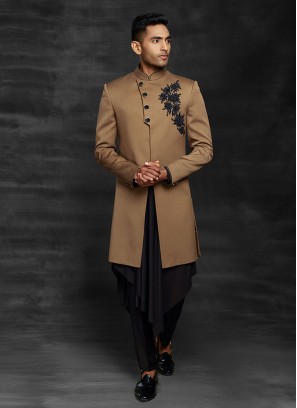 Attractive Look Indowestern In Brown Color