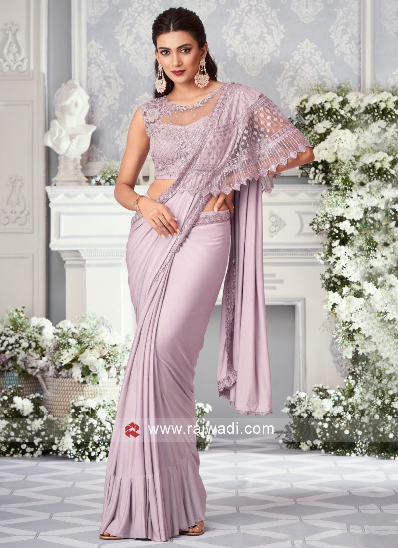 Silk Saree with Zari,embroidered in Onion pink - SR22471