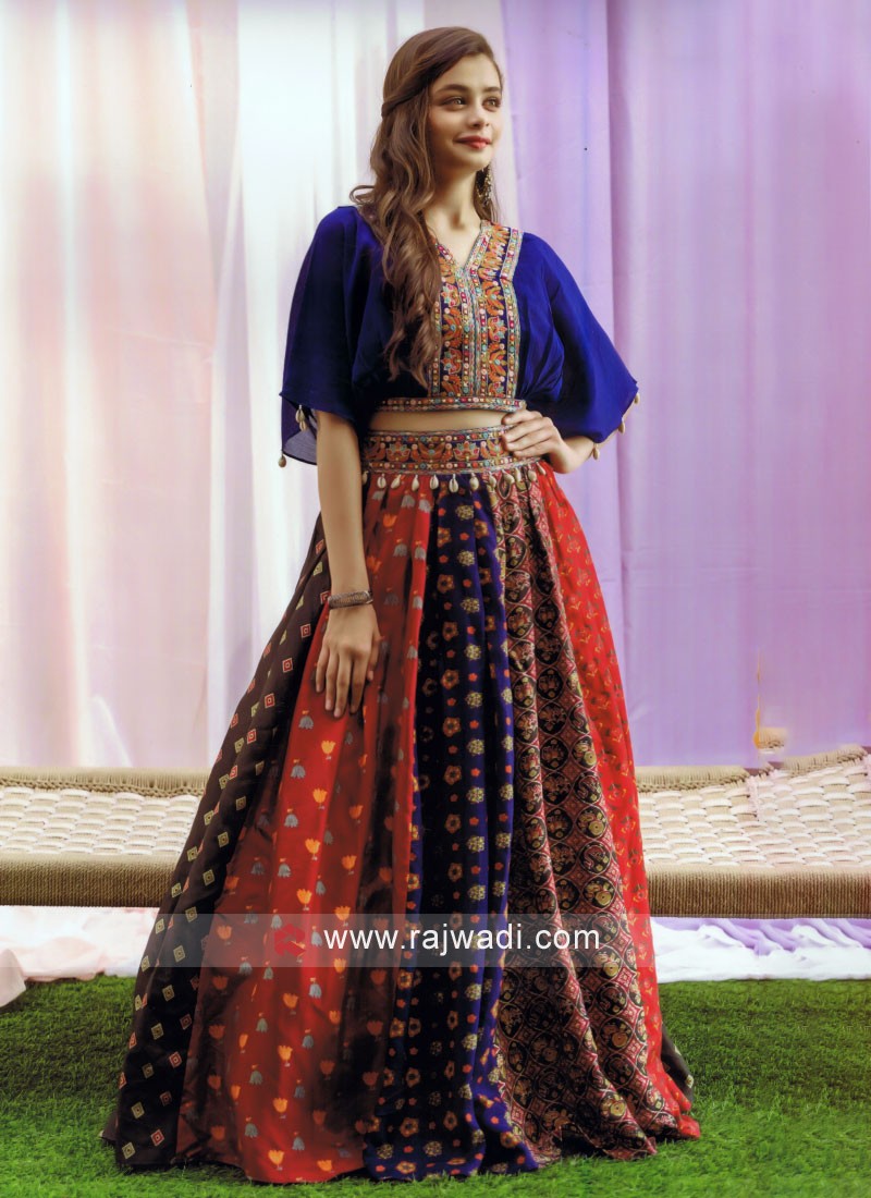 Attractive Multi Color Fancy Print Lehenga With Embroidered Choli