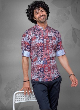 Attractive Multi Color Printed Kurta For Men