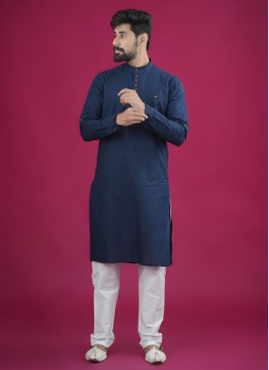 Attractive Navy Blue Men Long Kurta