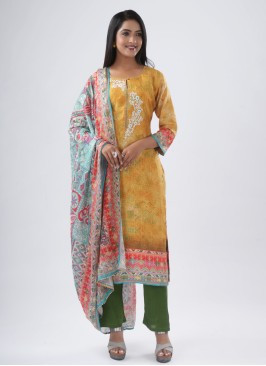 Attractive Pant Style Kurti Set With Printed Dupatta