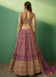 Lavender Wedding Georgette A Line Lehenga Choli