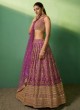 Lavender Wedding Georgette A Line Lehenga Choli