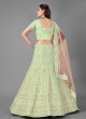 Attractive Thread Net Sea Green Lehenga Choli