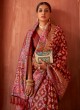 Auspicious Maroon Weaving Pashnima Silk Trendy Saree