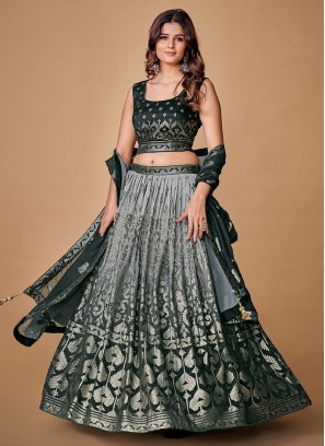 Black Georgette Sequins Embellished Lehenga Set Design by MeenaGurnam at  Pernia's Pop Up Shop 2024