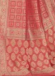 Banarasi Silk saree In Gajari Pink Color