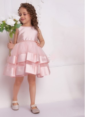 Baby Pink Festive Wear Short Frock