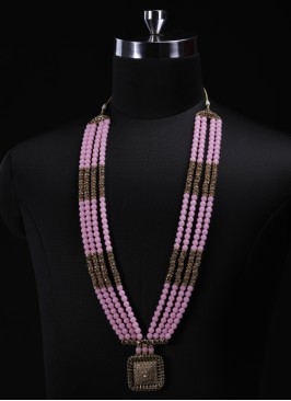 Baby Pink Four Layerd Mala For Groom