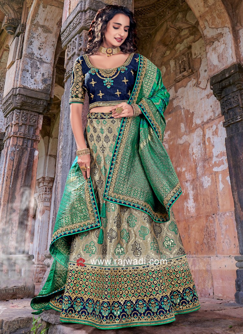 banarasi silk designer lehenga choli in multi colour 39908