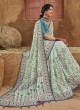 Pista Green Kachhi Embroidered Banarasi Silk Saree