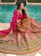 Rani Zari Embroidered Banarasi Silk Lehenga Choli