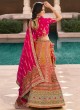 Rani Zari Embroidered Banarasi Silk Lehenga Choli