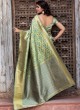 Banarasi Silk Weaving Designer Traditional Saree in Green