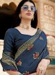 Banarasi Silk Weaving Navy Blue Traditional Designer Saree