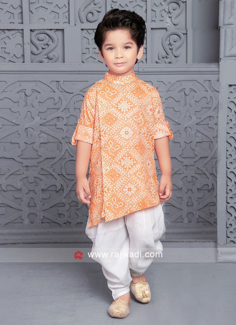 Bandhani Printed Kurta Pajama For Boy