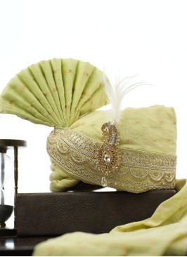 Barati Wear Pista Green Safa In Cotton Silk