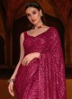 Baronial Georgette Pink Contemporary Saree