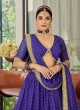 Purple Bandhani Printed Zari Embellished Lehenga Choli