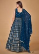 Navy Blue Sequins Georgette Anarkali with Dupatta