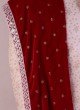 Maroon Velvet Butta Work Sherwani Dupatta