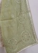 Light Pista Green Silk Sherwani Dupatta