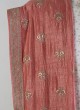 Online Dark Peach  Designer Silk Dupatta For Groom