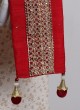 Art Silk Red Dupatta For Sherwani With Less