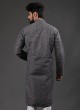 Dark Grey Lucknowi Kurta Pajama