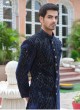 Zig Zag Work Velvet Fabric Sherwani