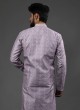 Art Silk Purple Thread Work Festive Kurta Pajama