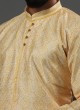 Sangeet Wear Yellow Silk Kurta Pajama