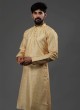 Sangeet Wear Yellow Silk Kurta Pajama