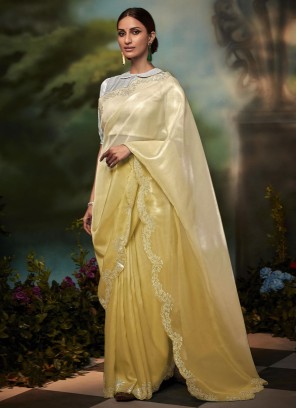 Designer Two Tone Saree In Organza