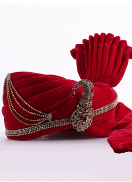 Beautiful Maroon Color Turban For Wedding