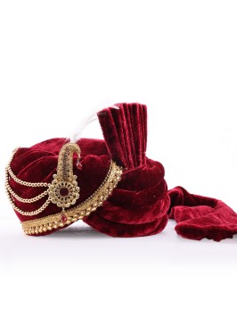 Beautiful Maroon Color Turban For Wedding