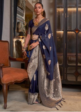 Beautiful Navy Blue Georgette Saree