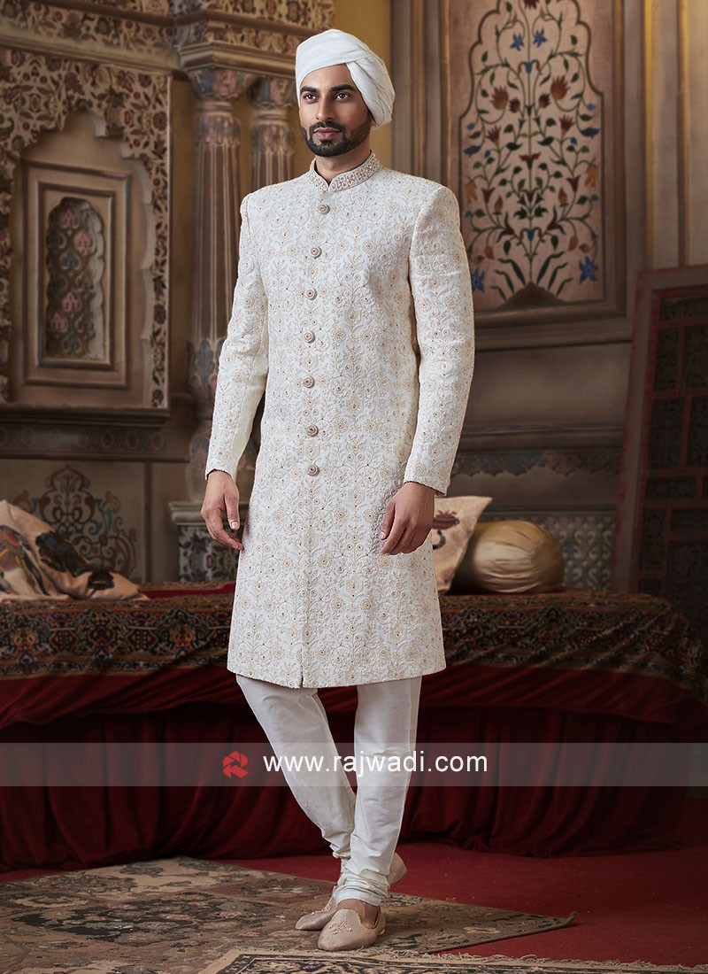 Sherwani white outlet colour